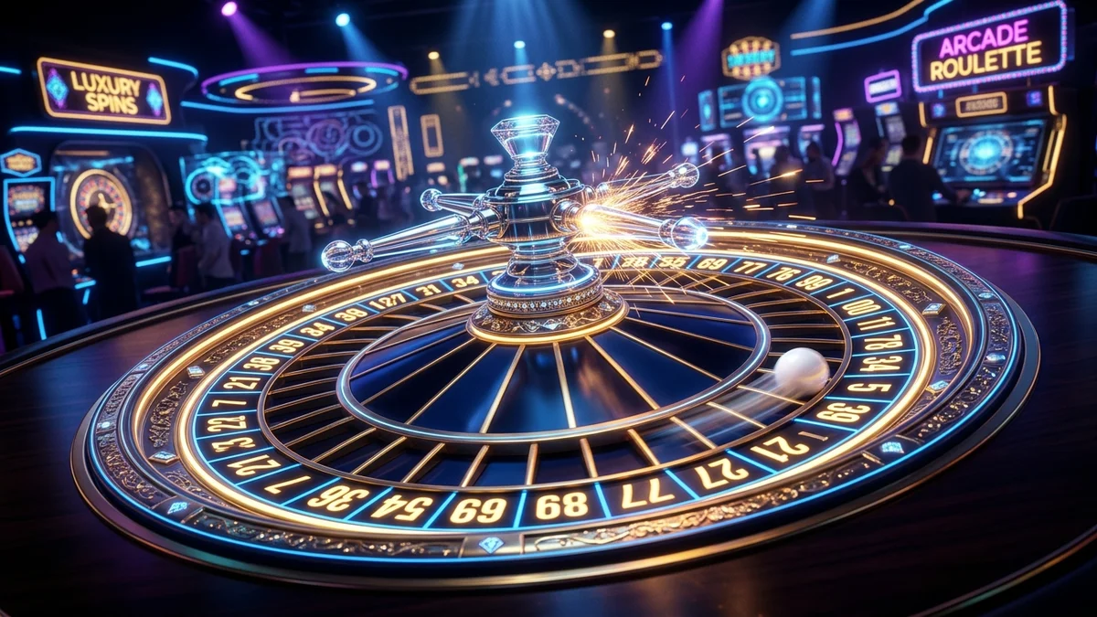 Ruleta de números online girando con sectores luminosos y números del 1 al 100